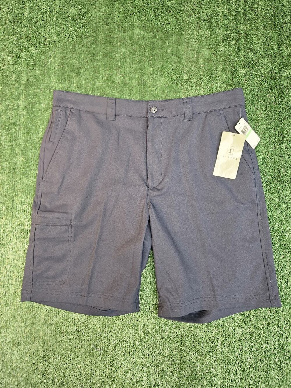New PGA Tour Stretch Active Waistband Mens Shorts Navy Blue Size 34